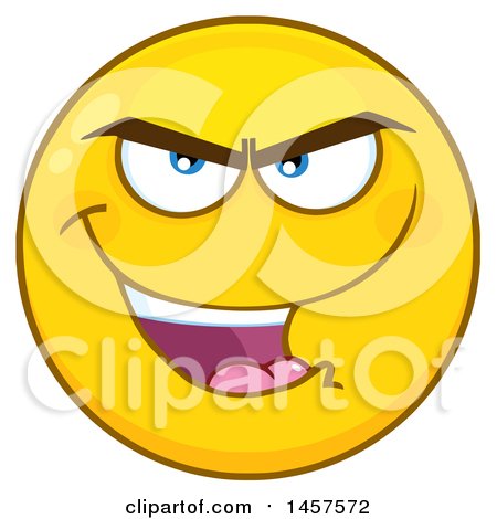 450x470 Clipart Of A Cartoon Evil Emoji Smiley Face