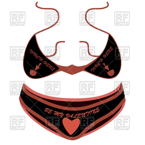 500x500 Provocative Valentine's Day Bikini Royalty Free Vector Clip Art