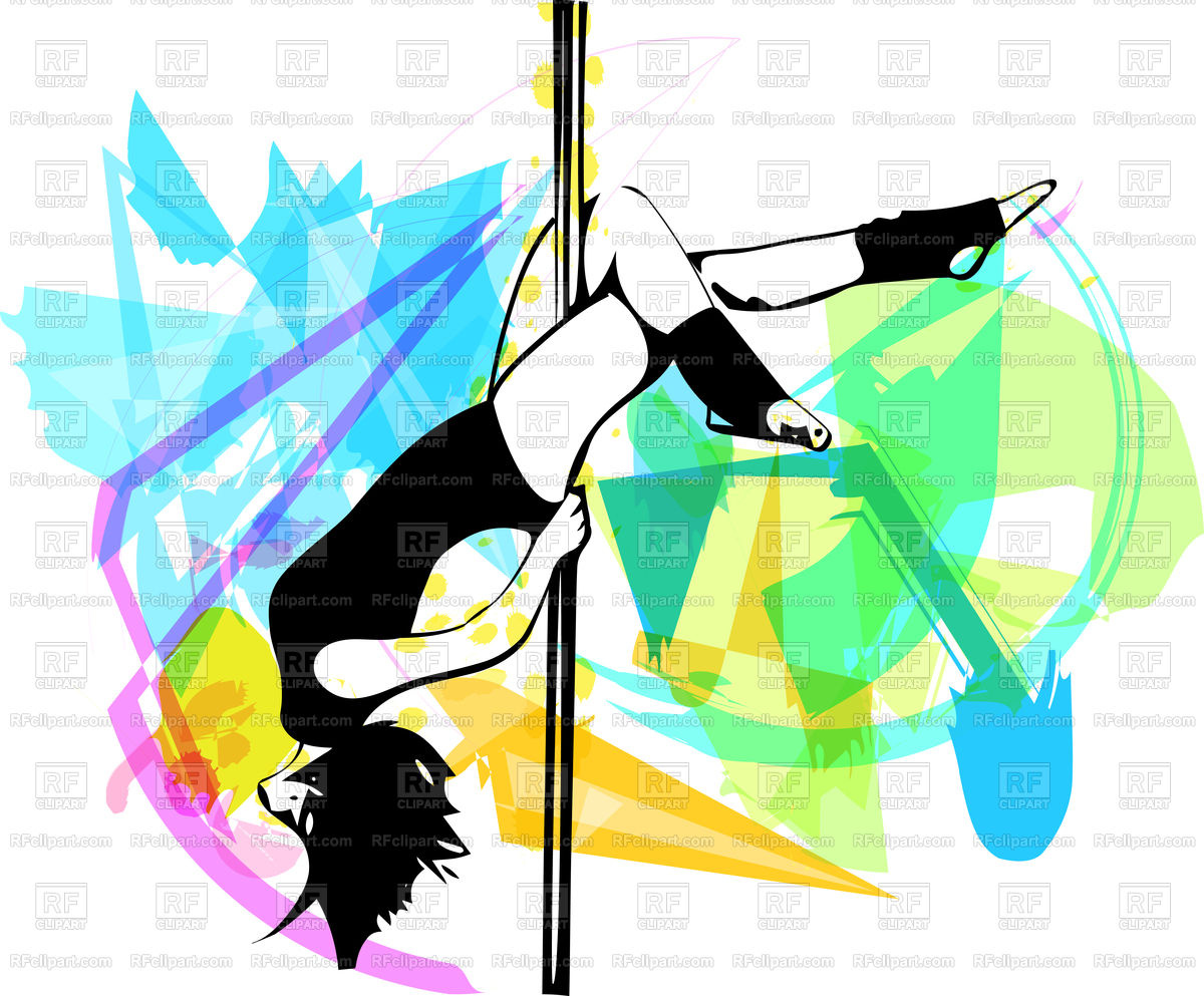 1200x993 Young Pole Dance Woman Illustration On Abstract Background Royalty
