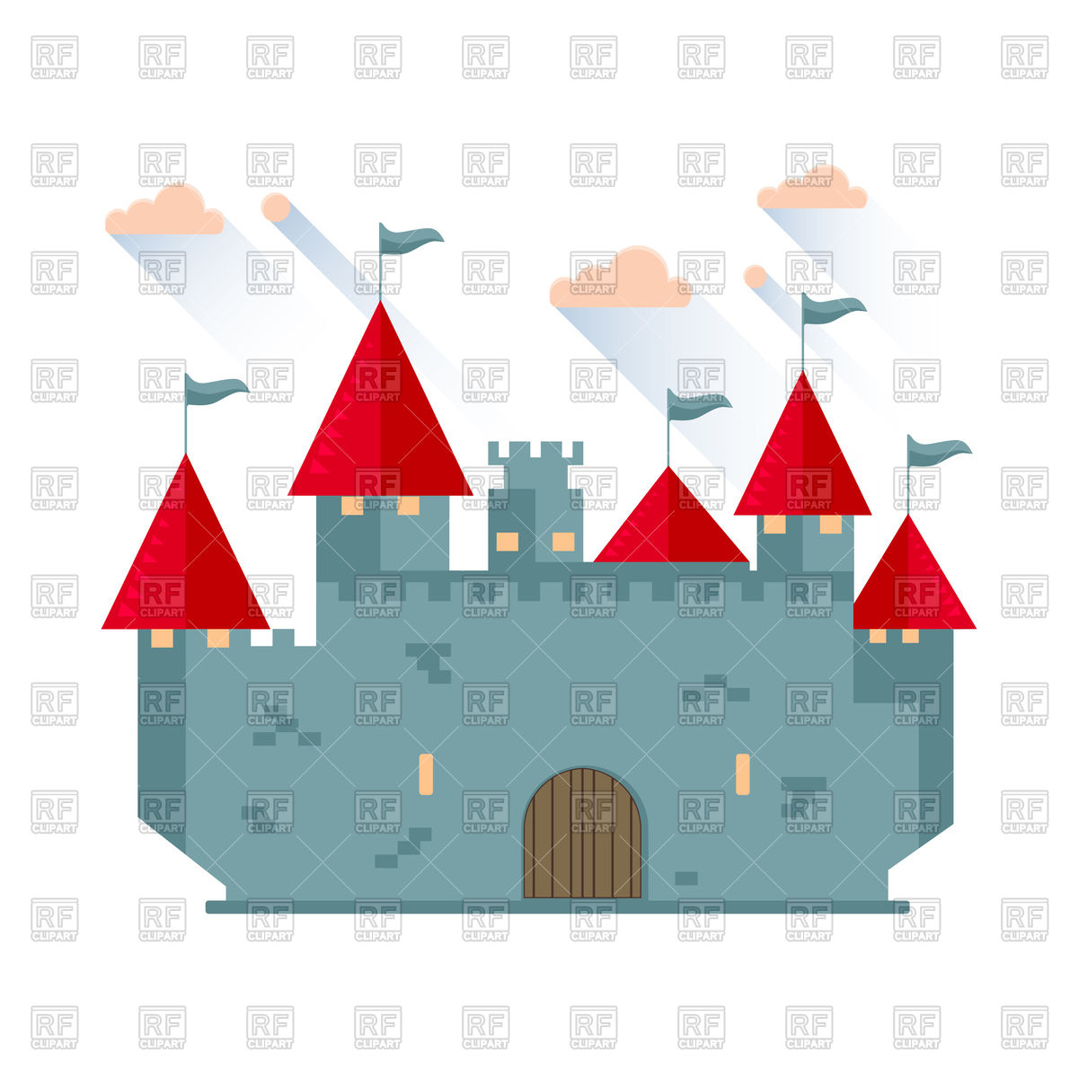 1200x1200 Cartoon Fairy Tale Castle Tower Icon Royalty Free Vector Clip Art