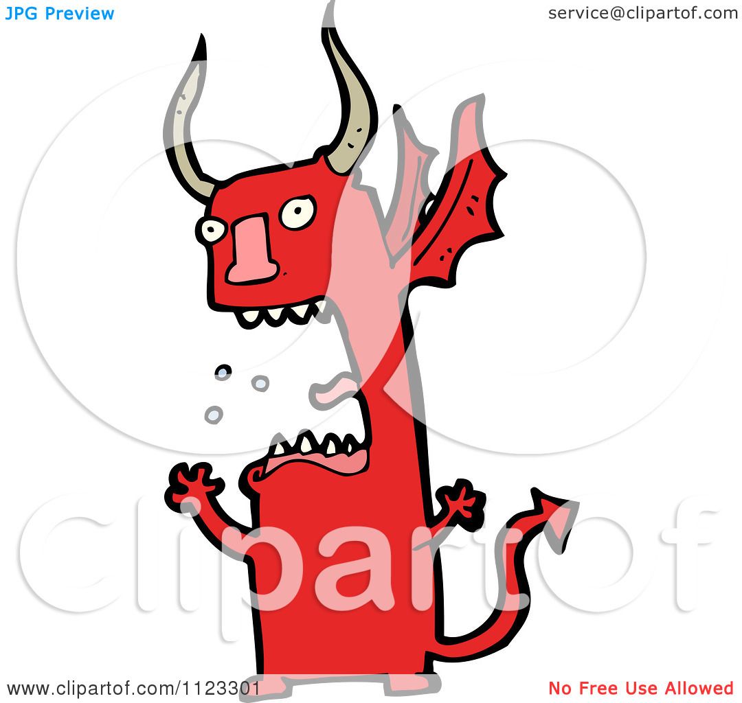 1080x1024 Fantasy Cartoon Of A Red Devil Dragon Monster 4