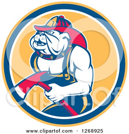 450x470 Clipart Of A Retro American Flag Patterned Fireman Hat In A Blue