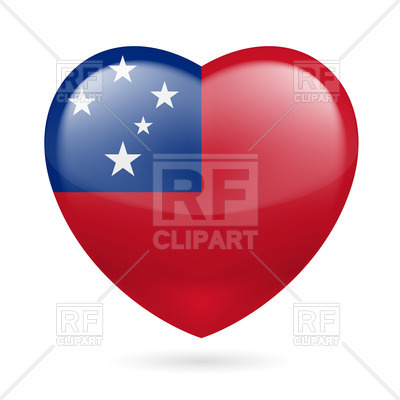 400x400 Heart With Samoan Flag Colors