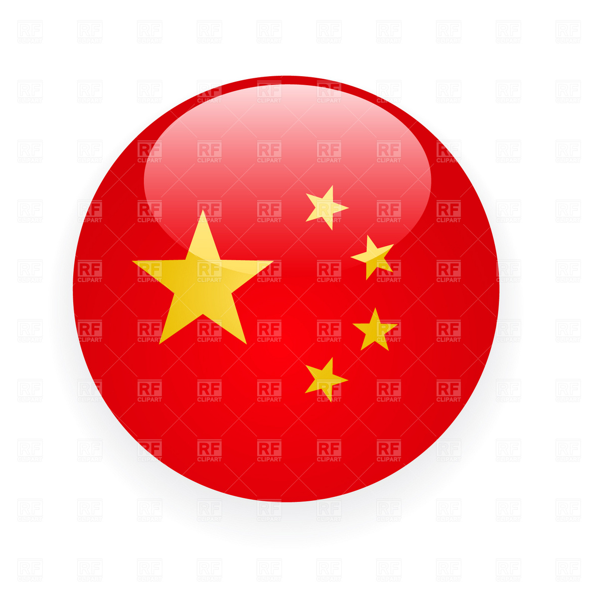 1200x1200 China Button Flag Icon Royalty Free Vector Clip Art Image