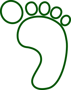 237x300 Forest Green Barefoot Outline Clip Art