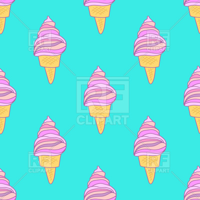 400x400 Cute Pink Ice Cream Cones Seamless Pattern Royalty Free Vector