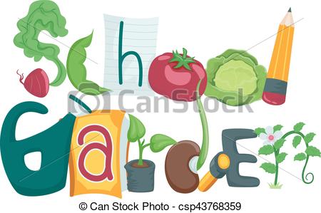 450x299 Typography Illustration Featuring The Phrase School Garden