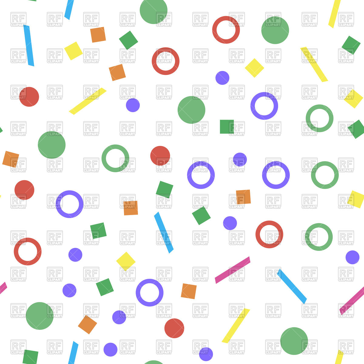 1200x1200 Colorful Geometric Shapes Seamless Pattern Royalty Free Vector