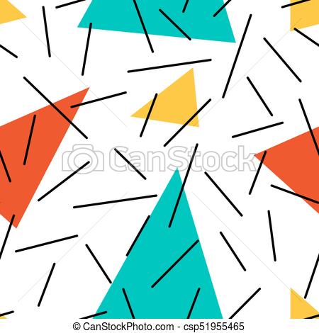 450x470 Black And White Geometric Memphis Pattern With Irregular Clip