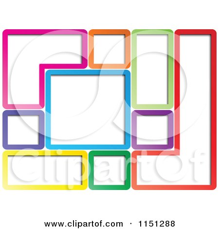 450x470 Clipart Of A Background Of Colorful Geometric Frames