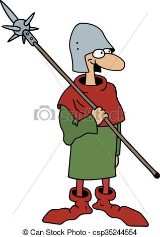 318x470 Hand Drawing Of A Funny Gothic Soldier Clipart Vector