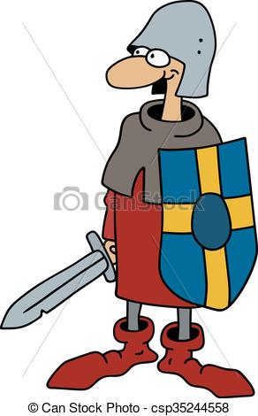 292x470 Hand Drawing Of A Funny Gothic Warrior Clipart Vector