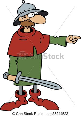 329x470 Hand Drawing Of A Funny Gothic Warrior Vector Illustration