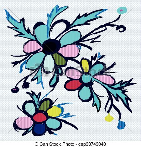450x470 Abstract Flowers On A Gray Background Graffiti Pattern Eps Vector