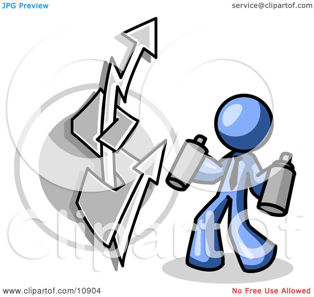 1080x1024 Blue Business Man Spray Painting A Graffiti Dollar Sign On A Wall