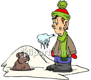 300x266 Groundhog In Winter Cartoon