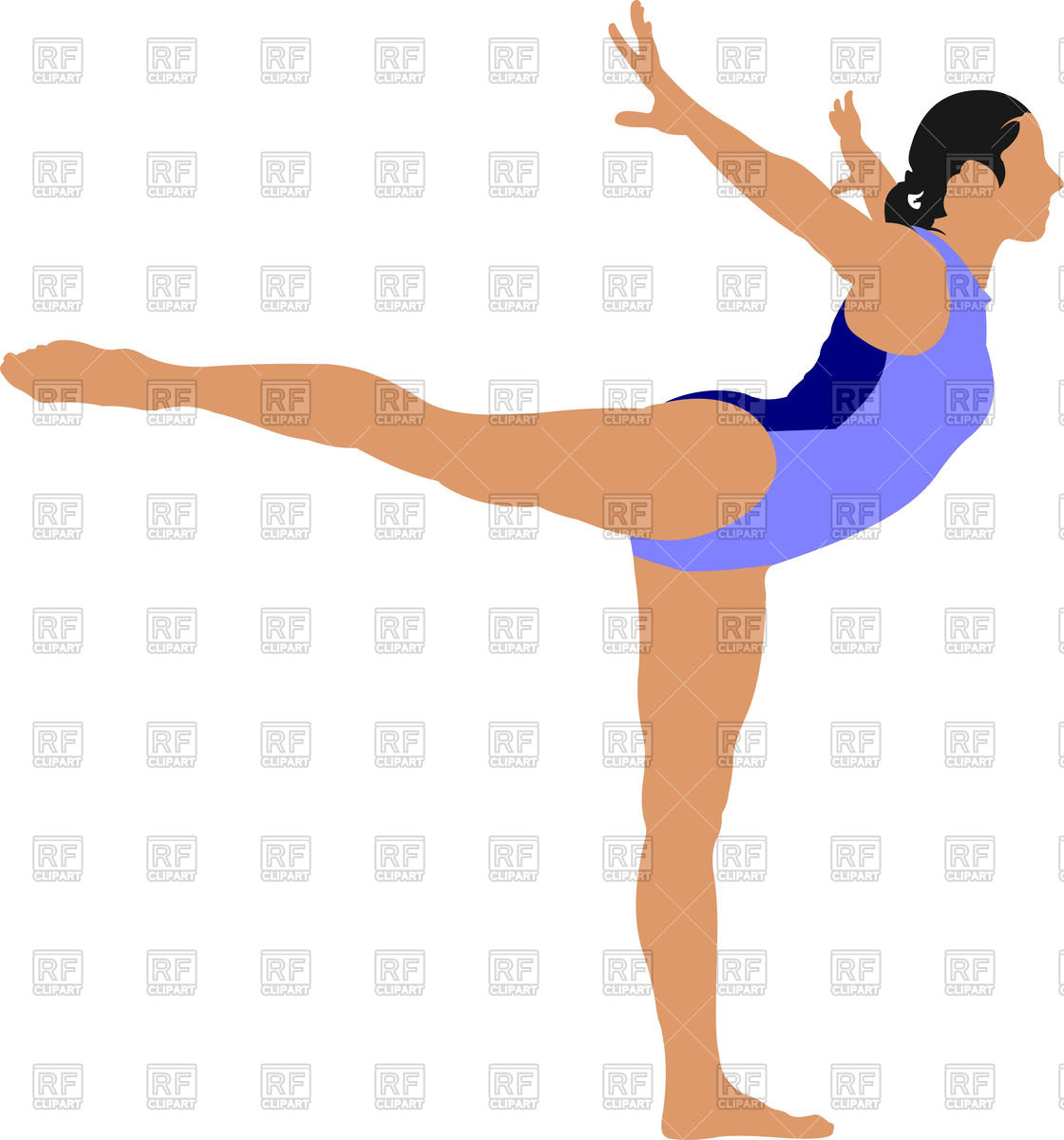 1120x1200 Woman Gymnast Standing On One Leg Royalty Free Vector Clip Art