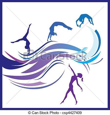 450x470 Woman Gymnastics. Vector Illustration Of Silhouettes Eps