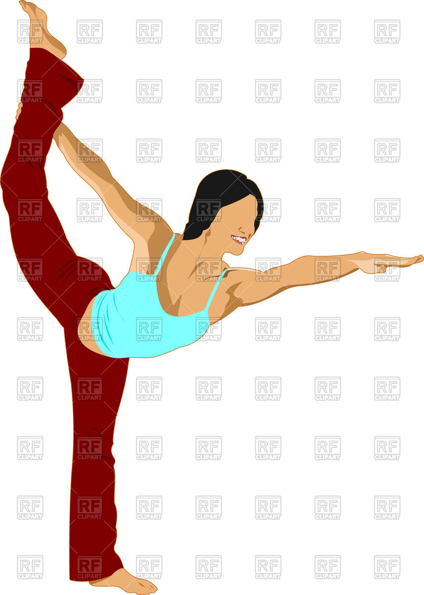 855x1200 Woman In Yoga Pose Royalty Free Vector Clip Art Image