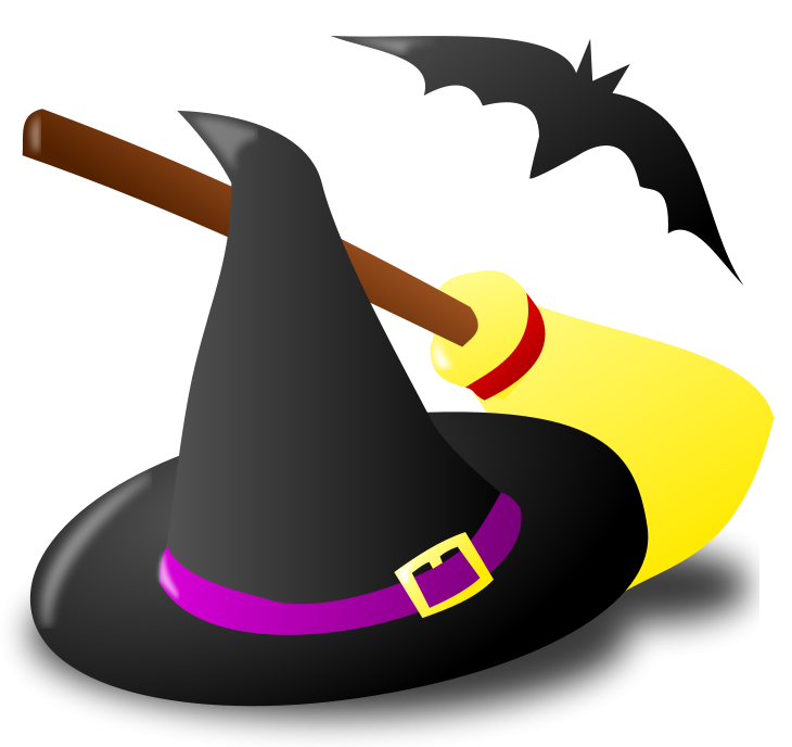 730x688 Halloween Witch Hat Broom And Bat Png Clipartu200b Gallery