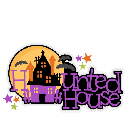 432x432 Halloween Haunted House Title Svg Scrapbook Cut File Cute Clipart