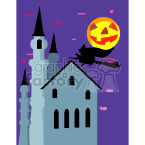 300x300 Royalty Free Halloween Witch Castle001 144565 Clip Art Images