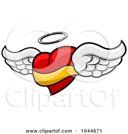 450x470 Royalty Free (Rf) Angel Heart Clipart, Illustrations, Vector