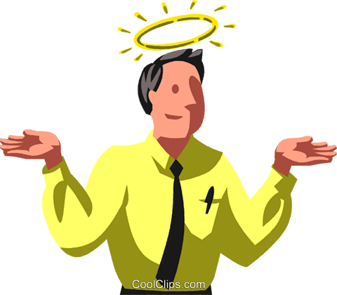 480x420 Halo Over A Businessman Royalty Free Vector Clip Art Illustration