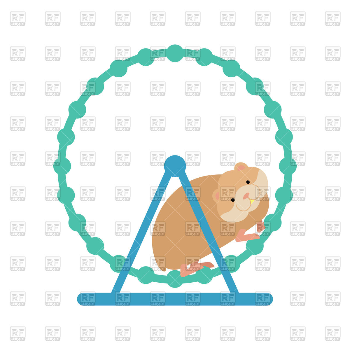 1200x1200 Hamster In Wheel Royalty Free Vector Clip Art Image