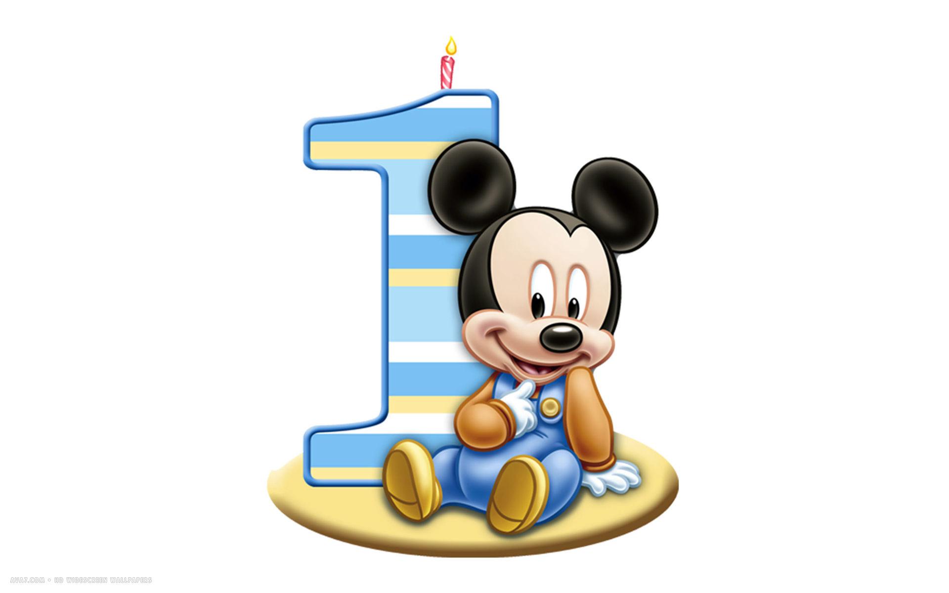1920x1200 Baby Mickey 1st Birthday Clipart
