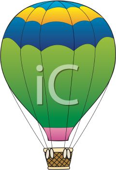 240x350 Striped Hot Air Balloon