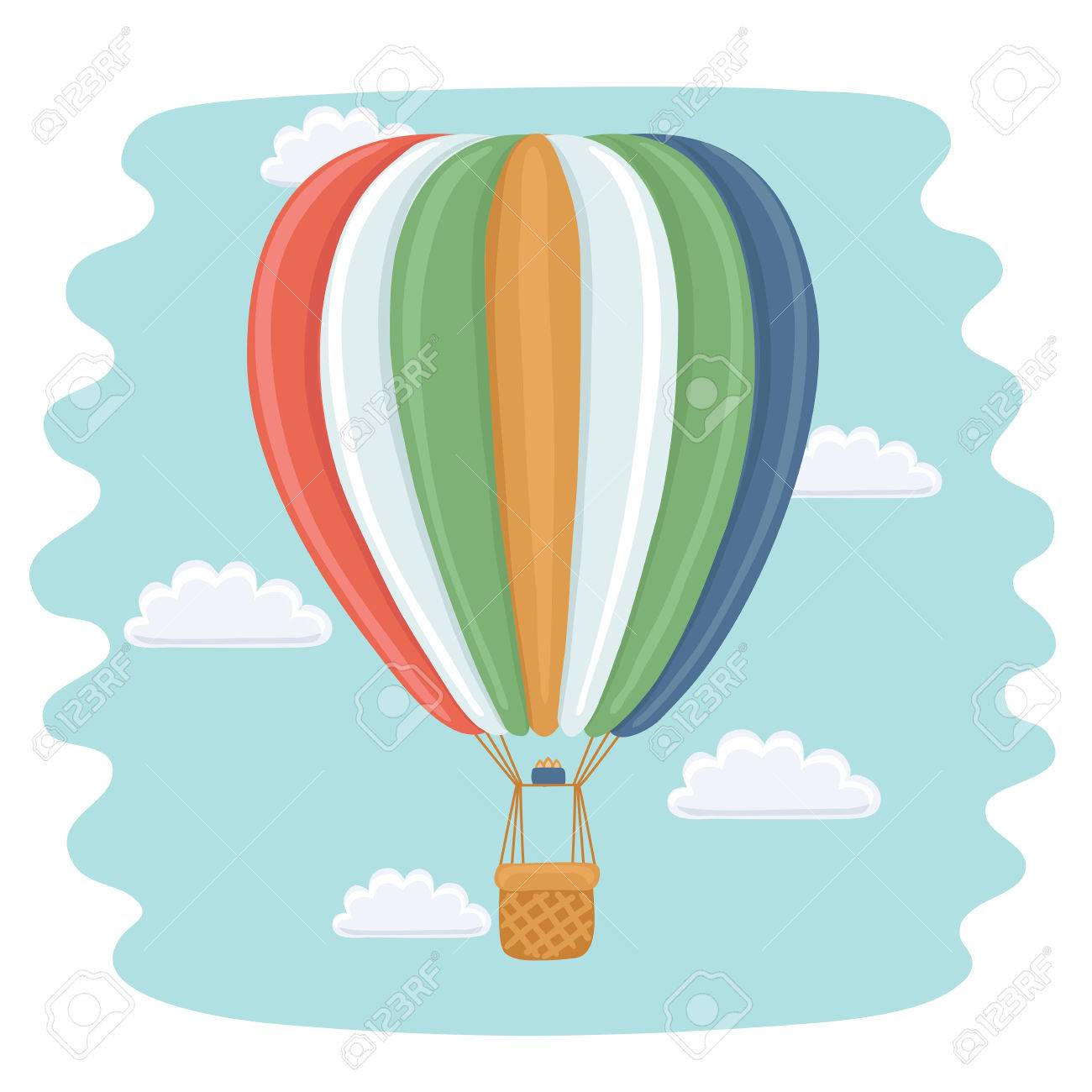 1300x1300 Trend Cartoon Hot Air Balloon Images Rainbow Striped Free Clip Art