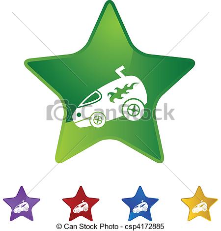 450x470 Hotrod Van Web Button Isolated On A Background. Clipart Vector