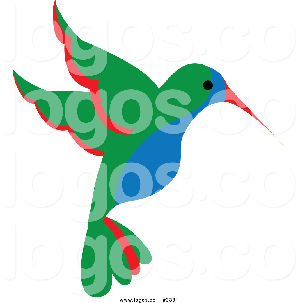 1024x1044 Royalty Free Vector Of A Blue, Green And Red Hummingbird Logo By