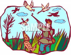 300x231 Man Bird Hunting Clipart Panda