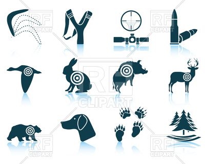 400x320 Set Of Hunting Icons Royalty Free Vector Clip Art Image