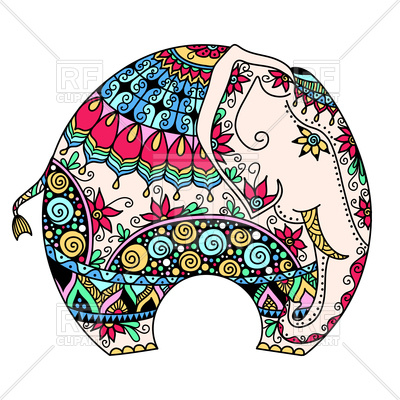 400x400 Decorated Indian Elephant Royalty Free Vector Clip Art Image