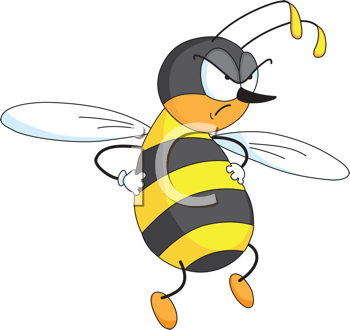 350x330 Angry Bee Clipart