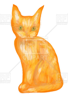 283x400 Orange Tabby Kitten Royalty Free Vector Clip Art Image