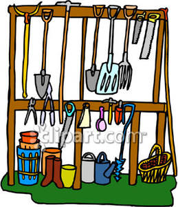 259x300 Garden And Landscaping Tools In A Shed