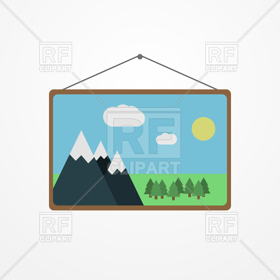 400x400 Wall Picture With Mountains Landscape, Nature Free Download Vector