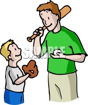 294x350 Boy Learning Baseball From His Dad