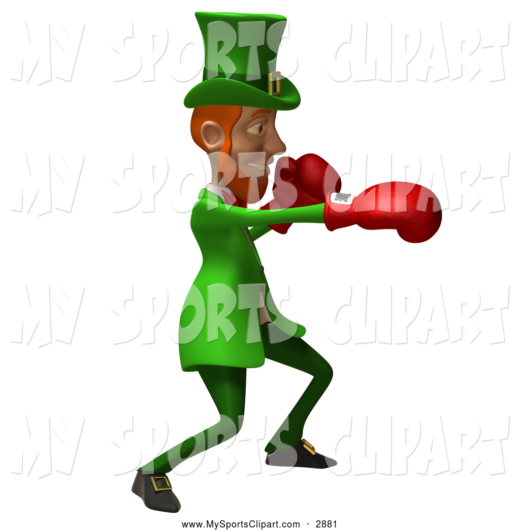 1024x1044 Sports Clip Art Of A 3d Leprechaun Boxing By Julos