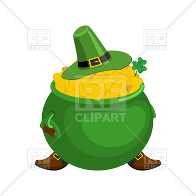 400x400 St. Patrick's Day. Leprechaun Hat And Pot Of Gold. Royalty Free