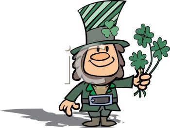 350x264 Cute Little Leprechaun Holding A Shamrock Bouquet