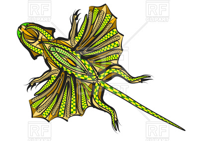 400x283 Ethnic Flying Lizard Royalty Free Vector Clip Art Image