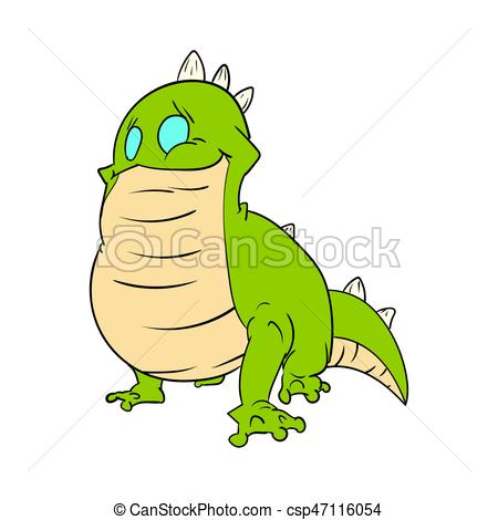 450x470 Cartoon Green Lizard. Colorful Vector Illustration Of A Clipart