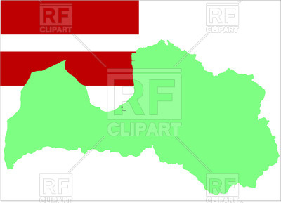 400x289 Map And Flag Of Latvia Royalty Free Vector Clip Art Image