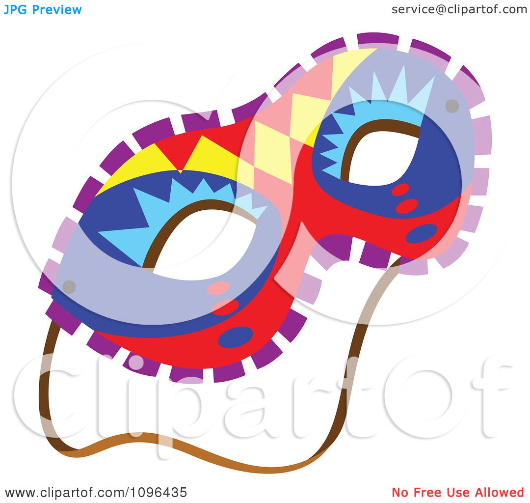 1080x1024 Clipart Colorful Mardi Gras Face Mask With A Strap