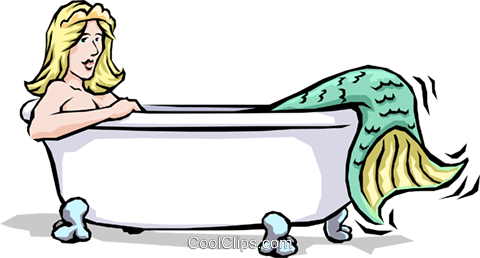 480x258 Mermaid In The Bathtub Royalty Free Vector Clip Art Illustration